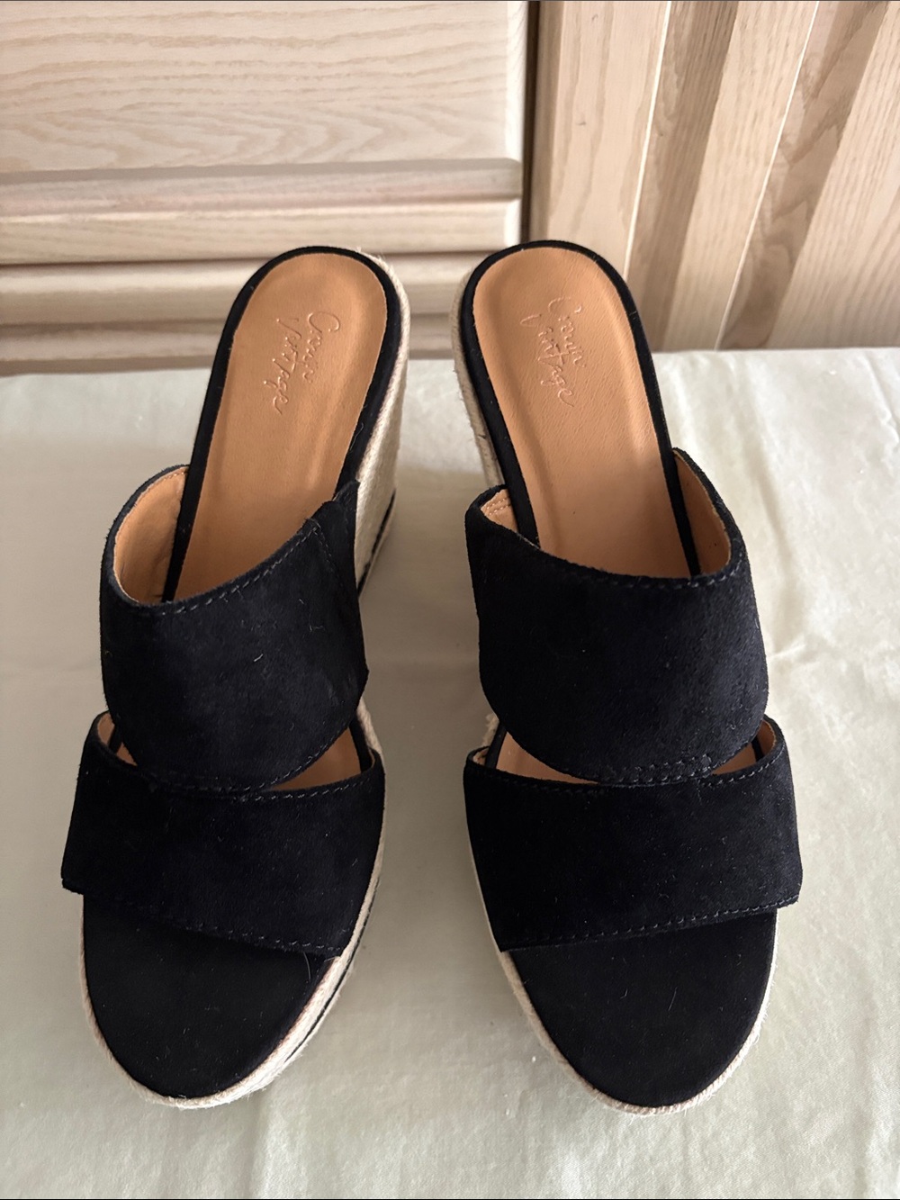 Crown Vintage CV-ERASIN Black Cow Suede Women’s Heels